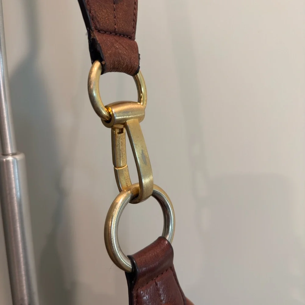 B. Makowsky brown leather shoulder bag with gold-tone hardware - Picture 4 of 8